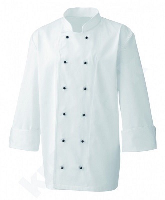 Chefs jacket - white with black or white popper buttons