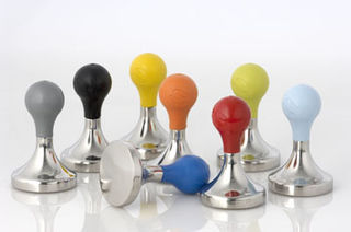 Coffee tamper with almong cream rubber handle - 58mm