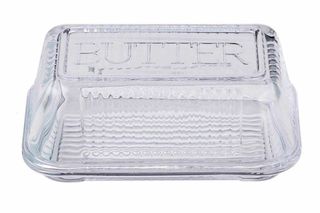 Glass butter dish
