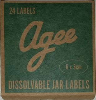 Agee dissolvable jar labels