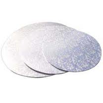 Masonite cake board - round silver - 6