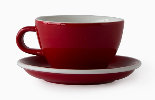 ACME Evo cafe latte cup and saucer - red