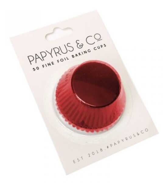 Foil baking cups - medium - red