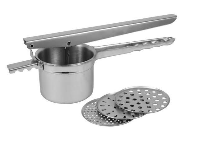 Stainless steel potato ricer