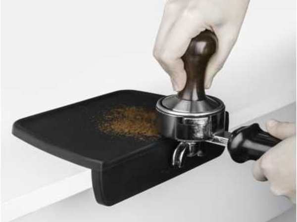 Barista hang over coffee tamper mat