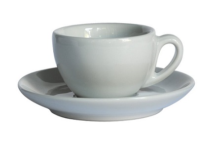 ACME cafe latte cup and saucer set - white