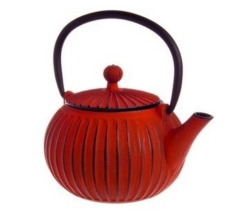 Cast Iron teapot - ribbon red - 500ml